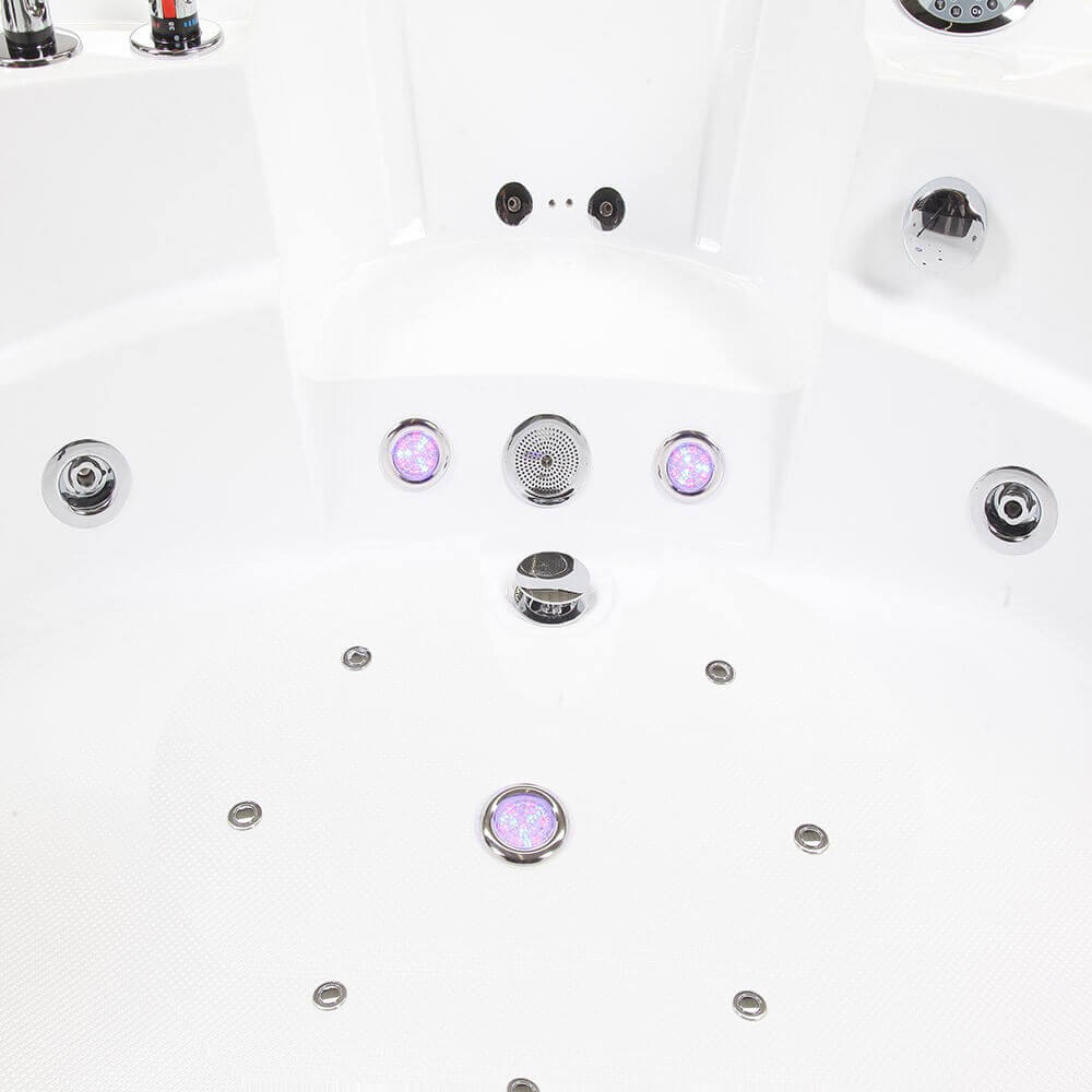 Whirlpool Badewanne mit Lichttherapie - 140 x 140 cm