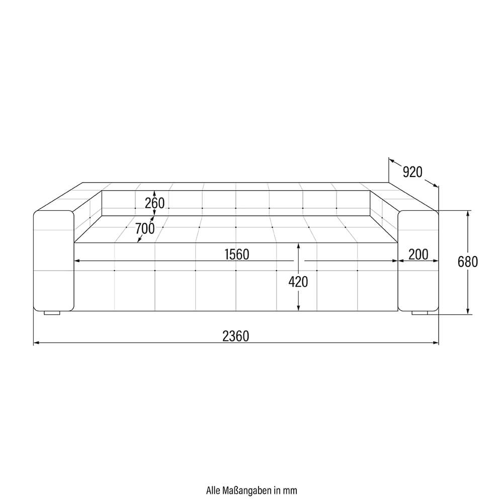 Teddy Sofa Bouclé - 236 x 68 cm Beige