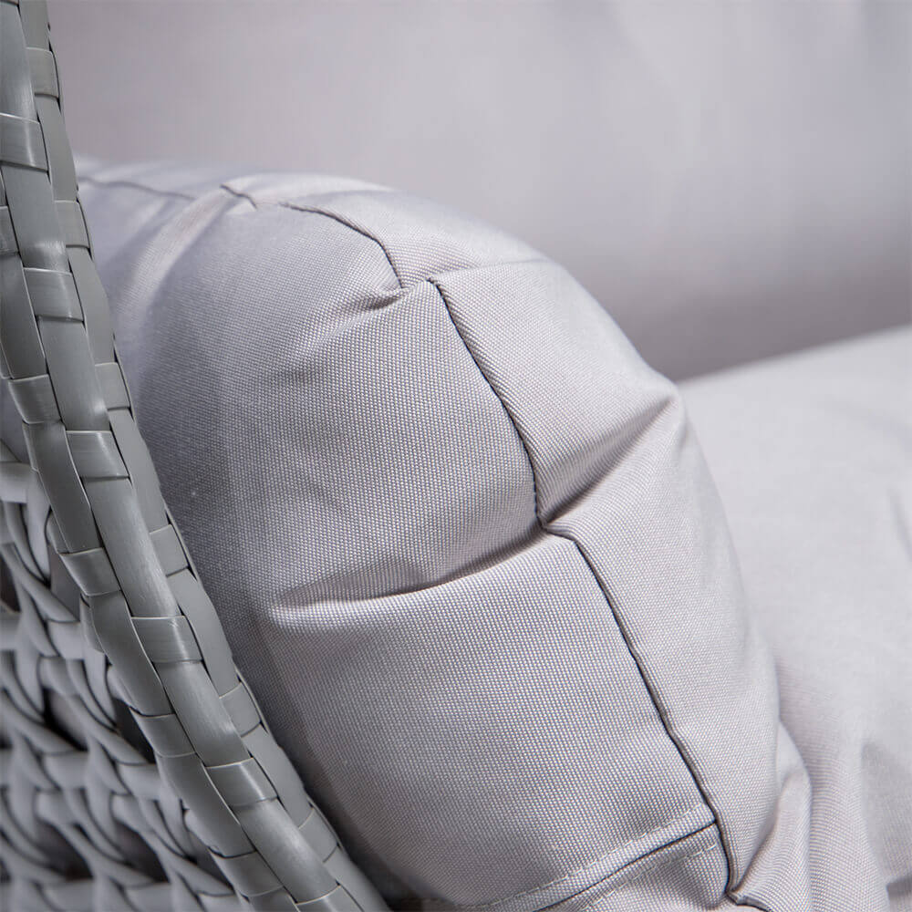 Polyrattan Hängesessel mit Regenabdeckung - Grau für 2 Personen