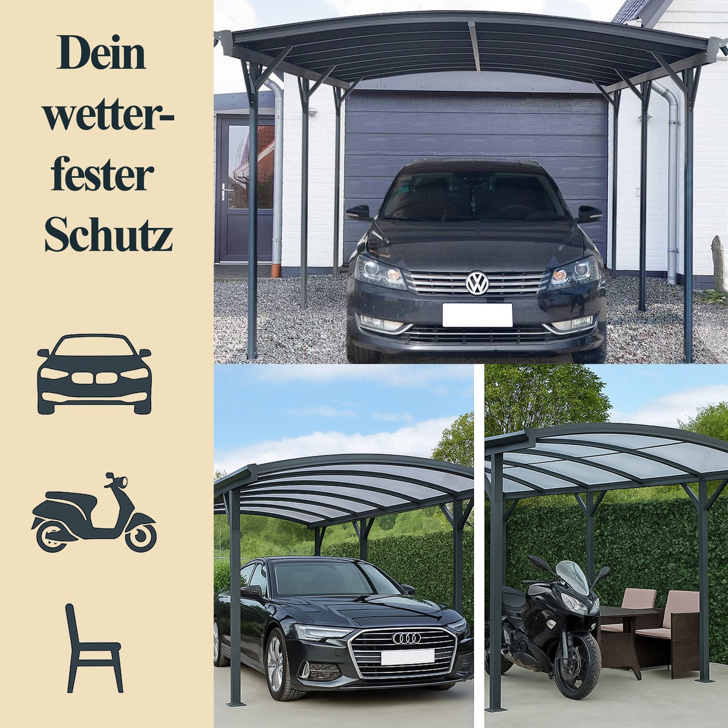 Design Carport - 505 x 300 cm Anthrazit