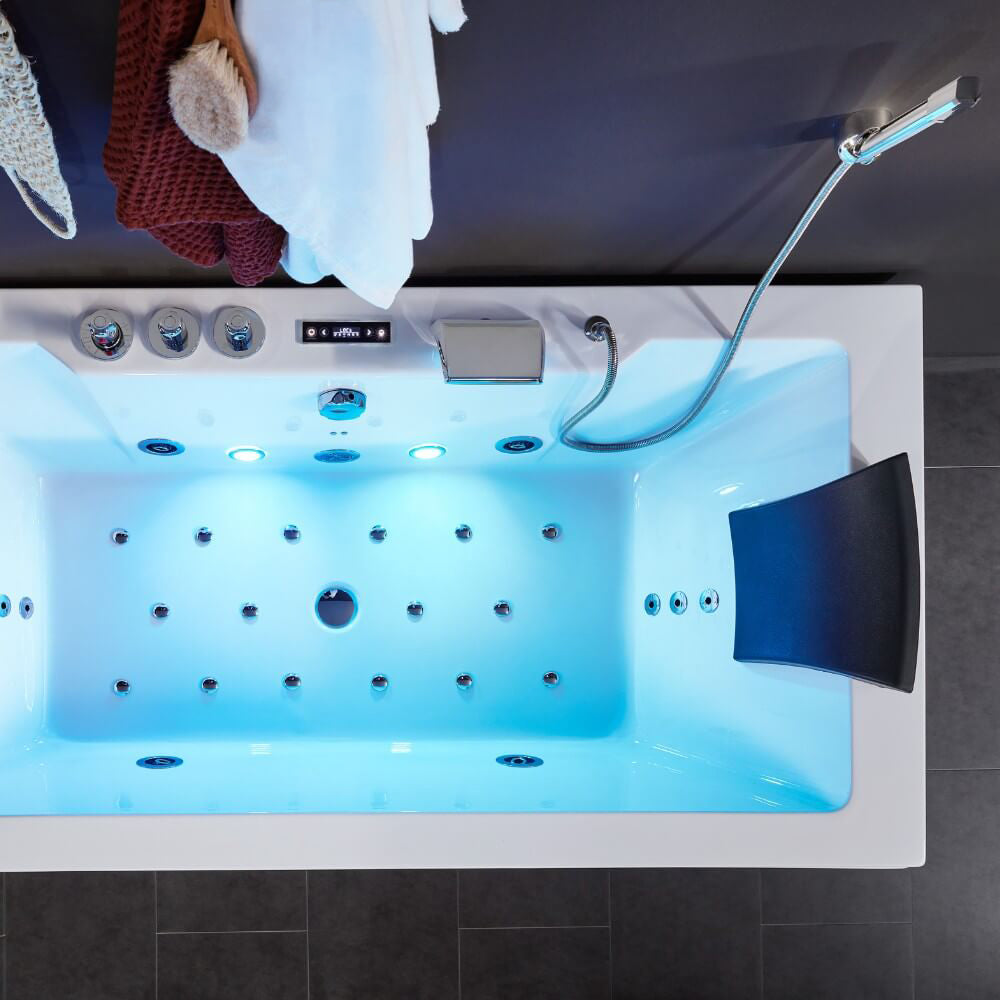 Whirlpool Badewanne mit Lichttherapie - 180 x 90 cm