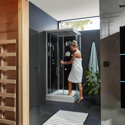 Duschkabine mit LED-Beleuchtung - 90 x 80 cm