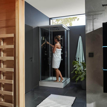 Duschkabine mit LED-Beleuchtung - 90 x 80 cm