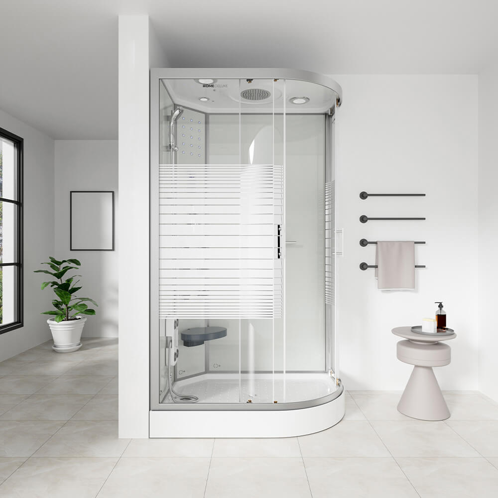 Duschkabine mit Wasserfall und Rückenmassage - 120 x 80 cm Rechts