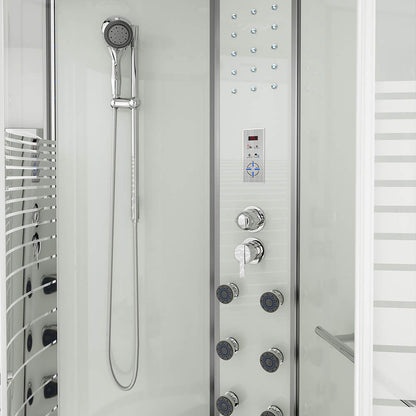Duschkabine mit Wasserfall und Rückenmassage - 120 x 80 cm Rechts