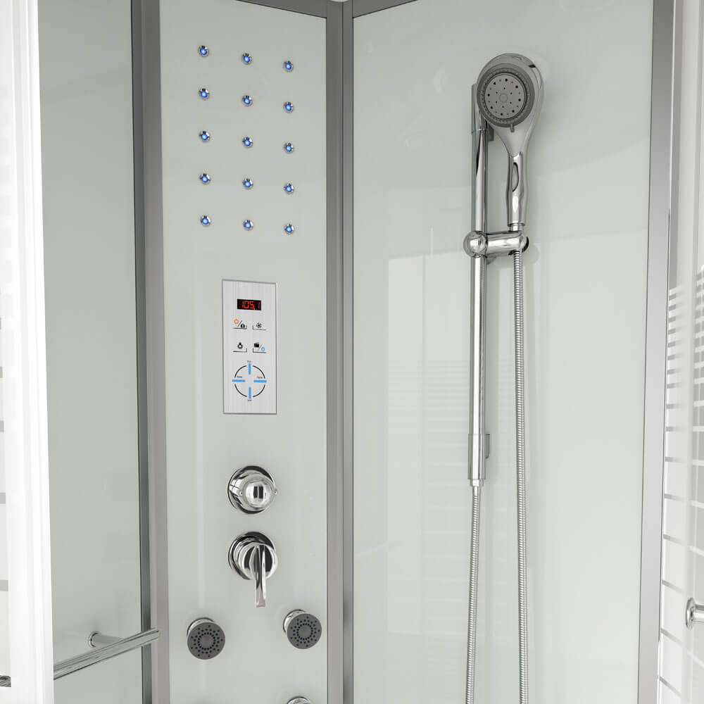 Duschkabine mit Wasserfall und Rückenmassage - 90 x 90 cm