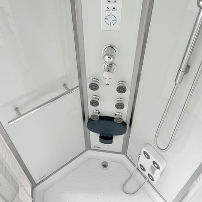 Duschkabine mit Wasserfall und Rückenmassage - 90 x 90 cm