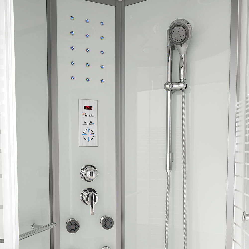 Duschkabine mit Wasserfall und Rückenmassage - 100 x 100 cm