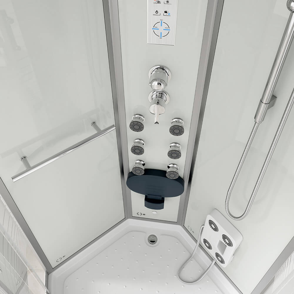 Duschkabine mit Wasserfall und Rückenmassage - 100 x 100 cm