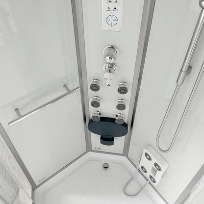 Duschkabine mit Wasserfall und Rückenmassage - 100 x 100 cm