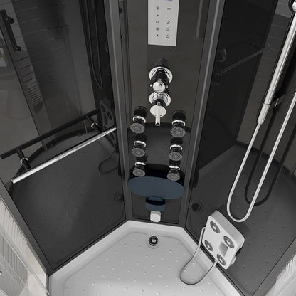 Dampfdusche mit Wasserfall und Dampfsauna - 100 x 100 cm