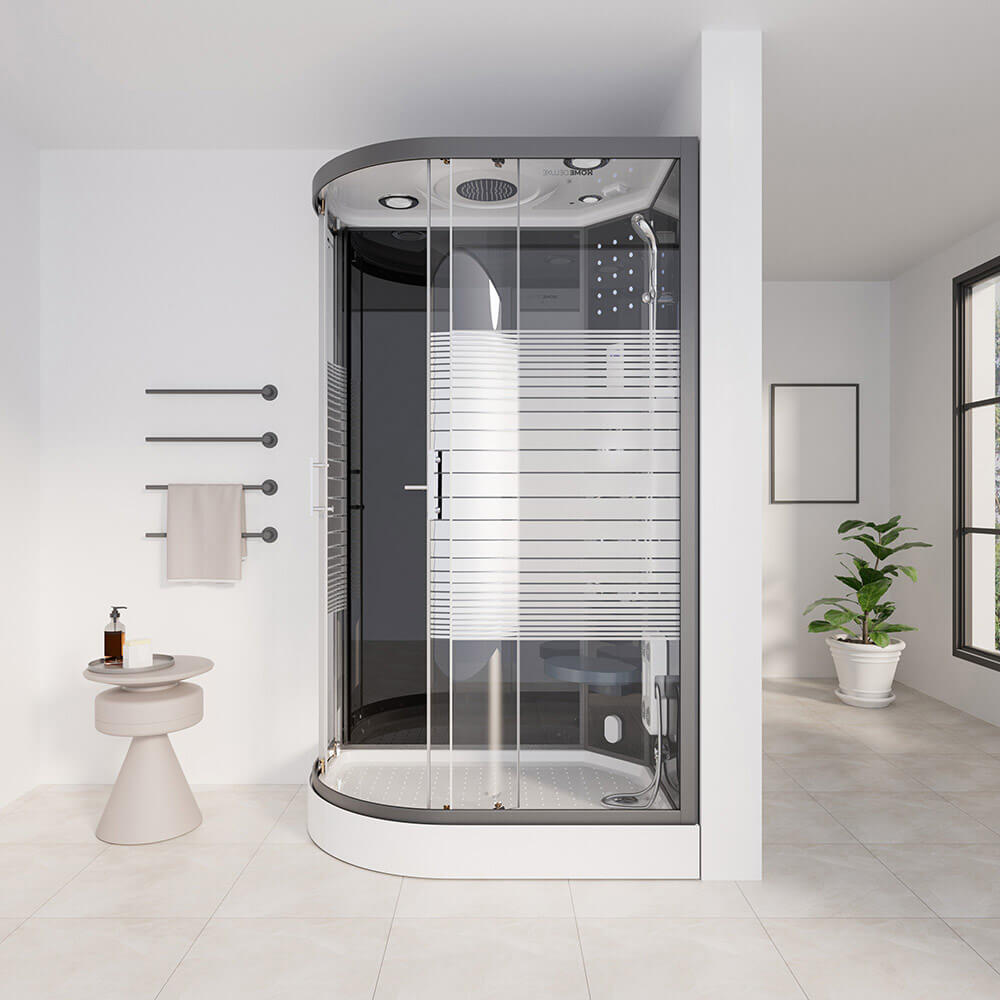 Dampfdusche mit Wasserfall und Dampfsaunae - 120 x 80 cm Links