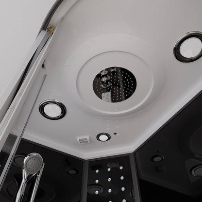 Dampfdusche mit Wasserfall und Dampfsauna - 120 x 80 cm Rechts