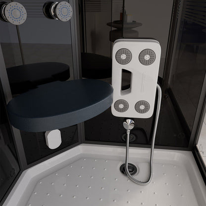 Dampfdusche mit Wasserfall und Dampfsaunae - 120 x 80 cm Links