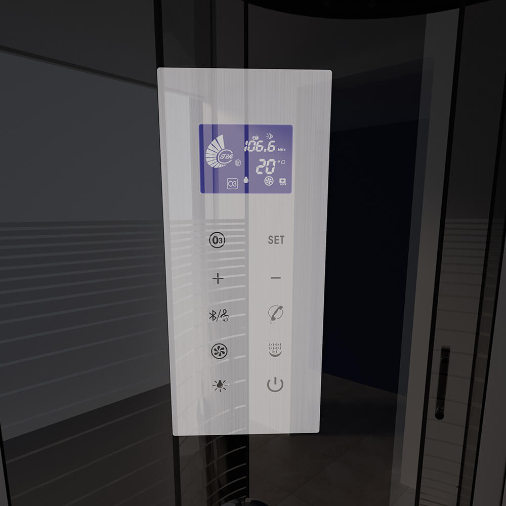 Dampfdusche mit Wasserfall und Dampfsauna - 120 x 80 cm Rechts