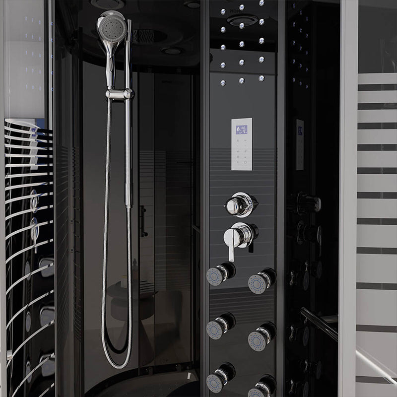 Dampfdusche mit Wasserfall und Dampfsauna - 120 x 80 cm Rechts