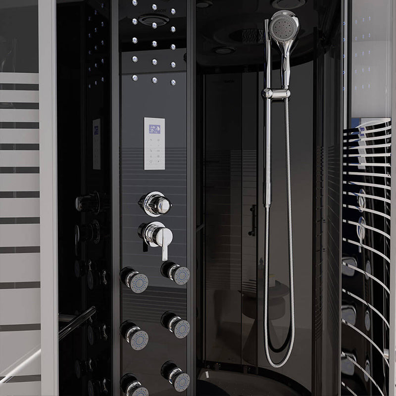 Dampfdusche mit Wasserfall und Dampfsaunae - 120 x 80 cm Links