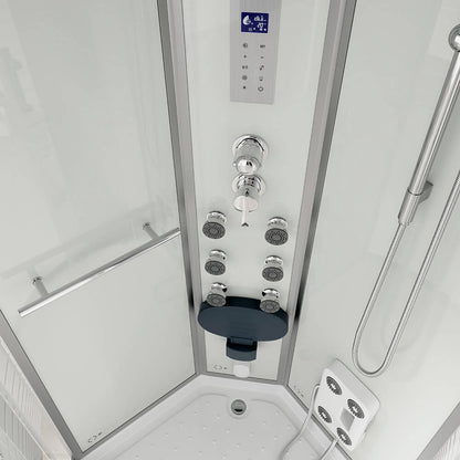 Dampfdusche mit Wasserfall und Dampfsauna - 100 x 100 cm