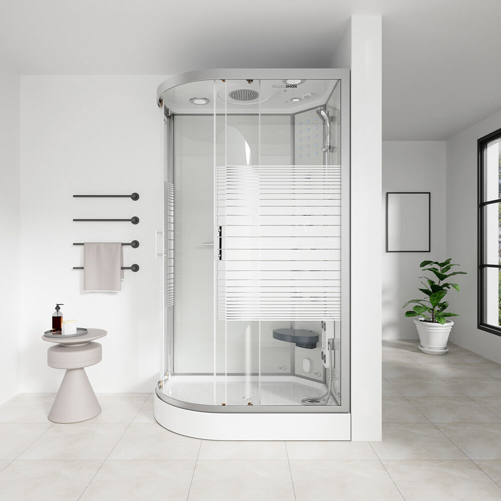 Dampfdusche mit Wasserfall und Dampfsauna - 120 x 80 cm Links