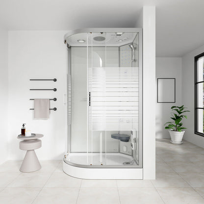 Dampfdusche mit Wasserfall und Dampfsauna - 120 x 80 cm Links