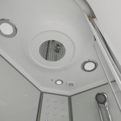 Dampfdusche mit Wasserfall und Dampfsauna - 120 x 80 cm Links