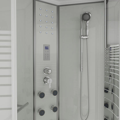 Dampfdusche mit Wasserfall und Dampfsauna - 120 x 80 cm Links