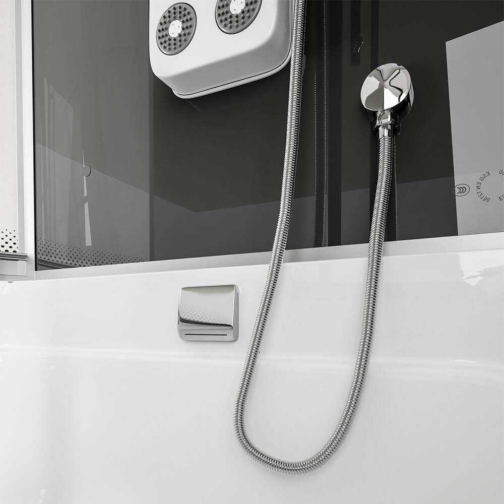 Duschkabine mit Badewanne - 170 x 90 Schwarz Links