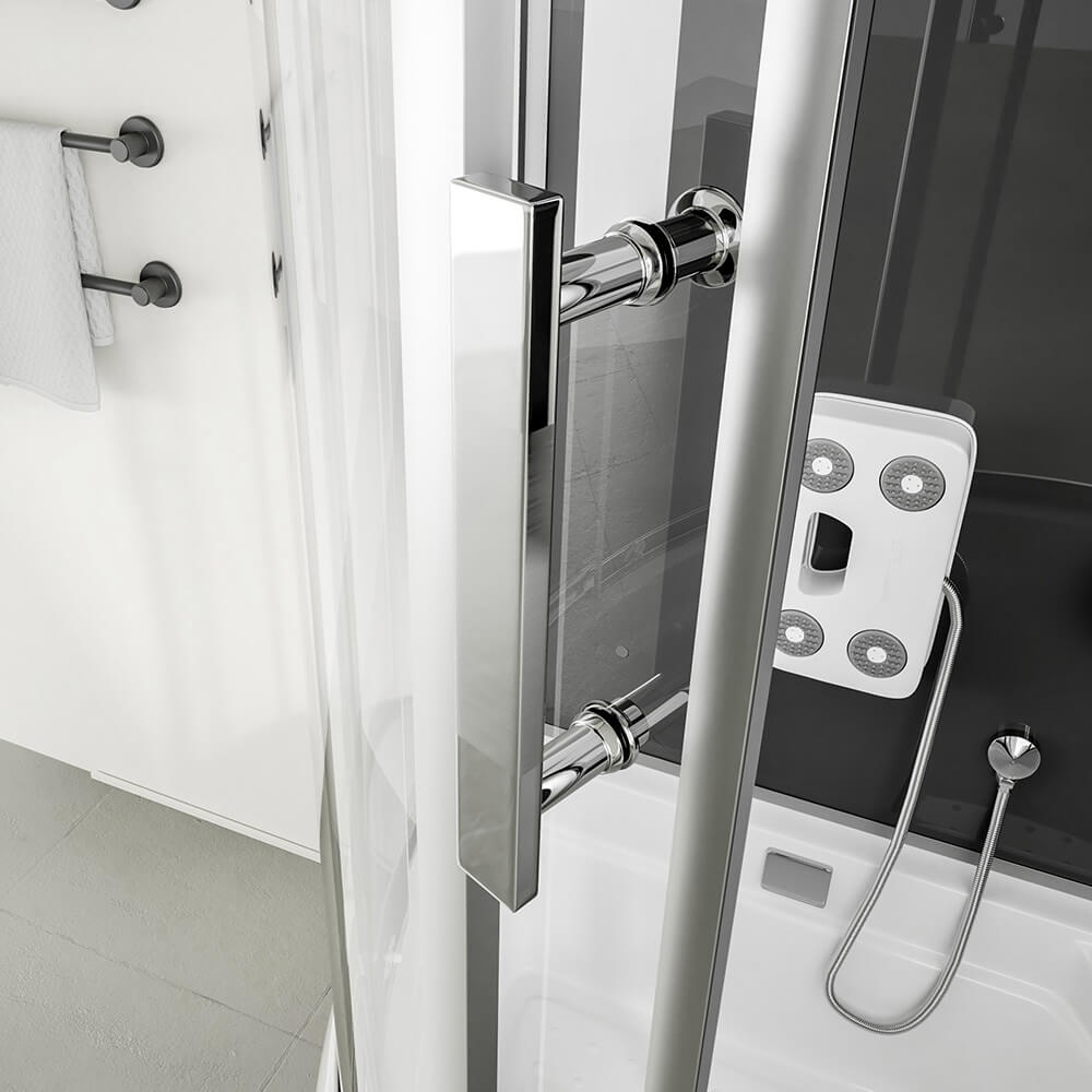 Duschkabine mit Badewanne - 170 x 90 Schwarz Links