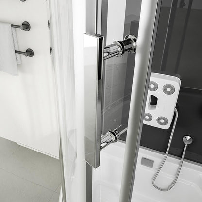 Duschkabine mit Badewanne - 170 x 90 Schwarz Links