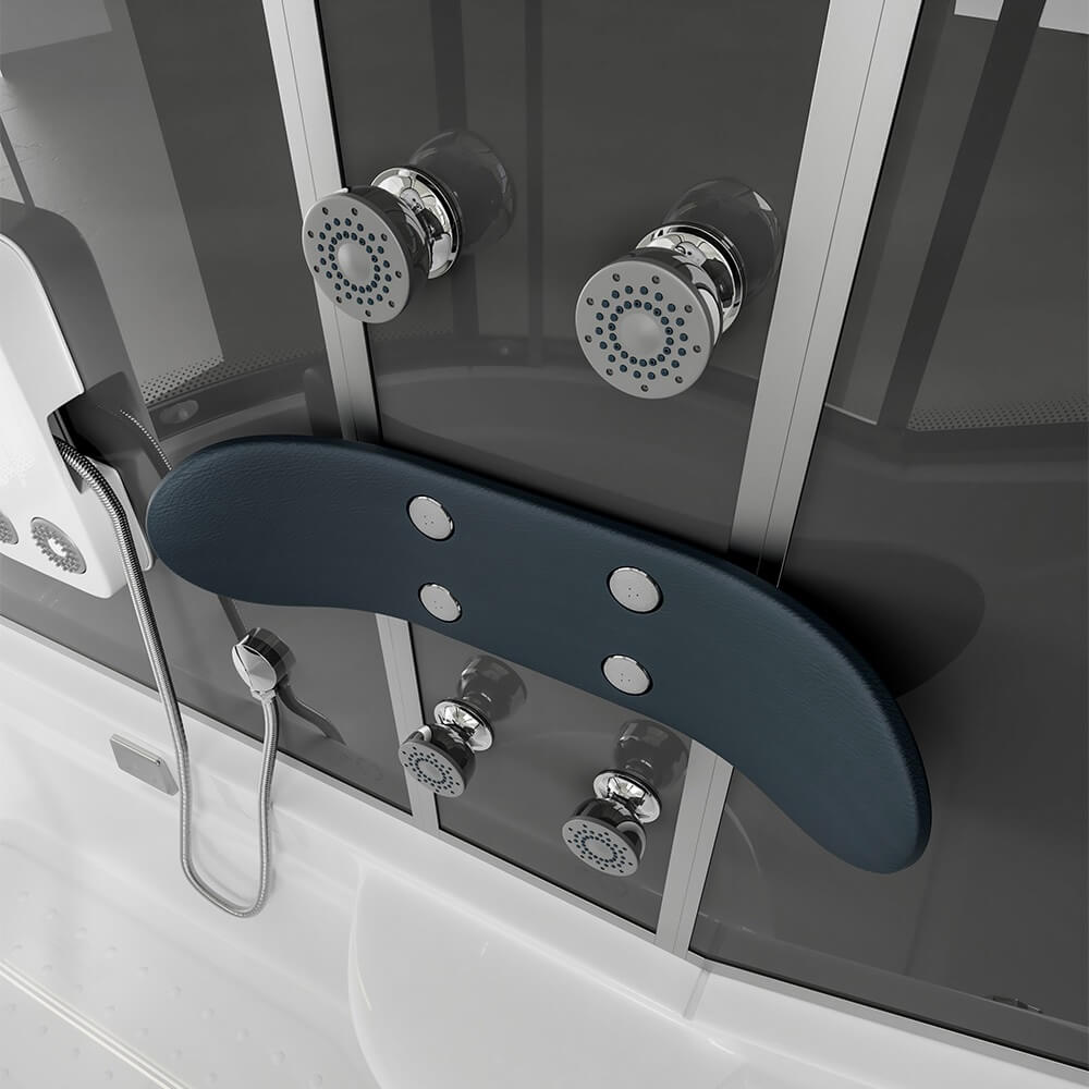 Duschkabine mit Badewanne - 170 x 90 Schwarz Links