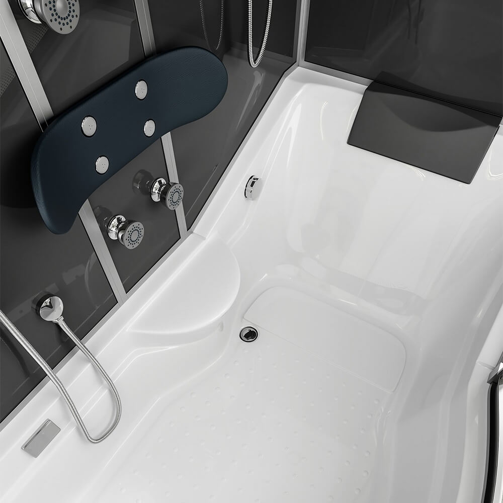 Duschkabine mit Badewanne - 170 x 90 Schwarz Links