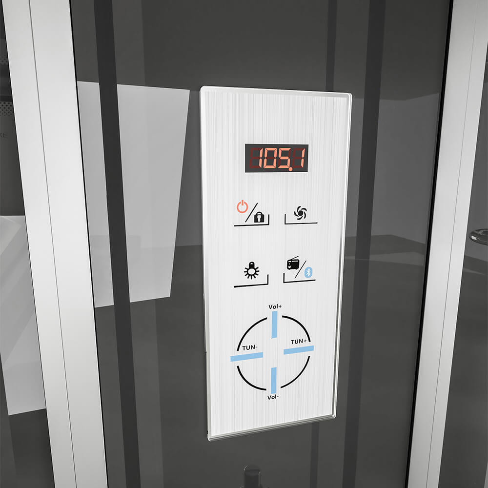 Duschkabine mit Badewanne - 170 x 90 Schwarz Rechts