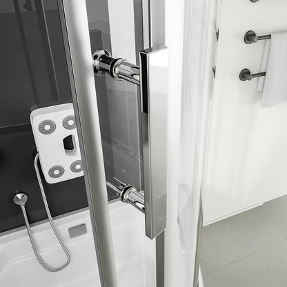 Duschkabine mit Badewanne - 170 x 90 Schwarz Rechts