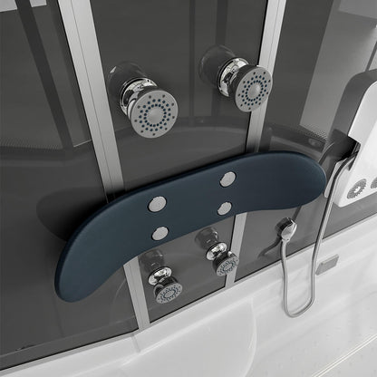 Duschkabine mit Badewanne - 170 x 90 Schwarz Rechts