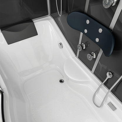 Duschkabine mit Badewanne - 170 x 90 Schwarz Rechts