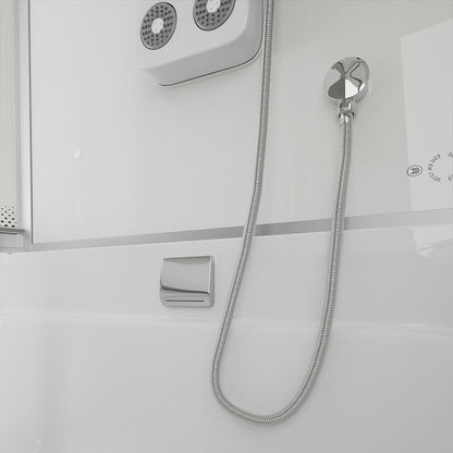 Duschkabine mit Badewanne - 170 x 90 Weiß Links