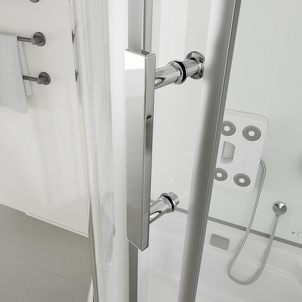 Duschkabine mit Badewanne - 170 x 90 Weiß Links