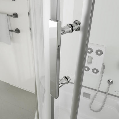 Duschkabine mit Badewanne - 170 x 90 Weiß Links