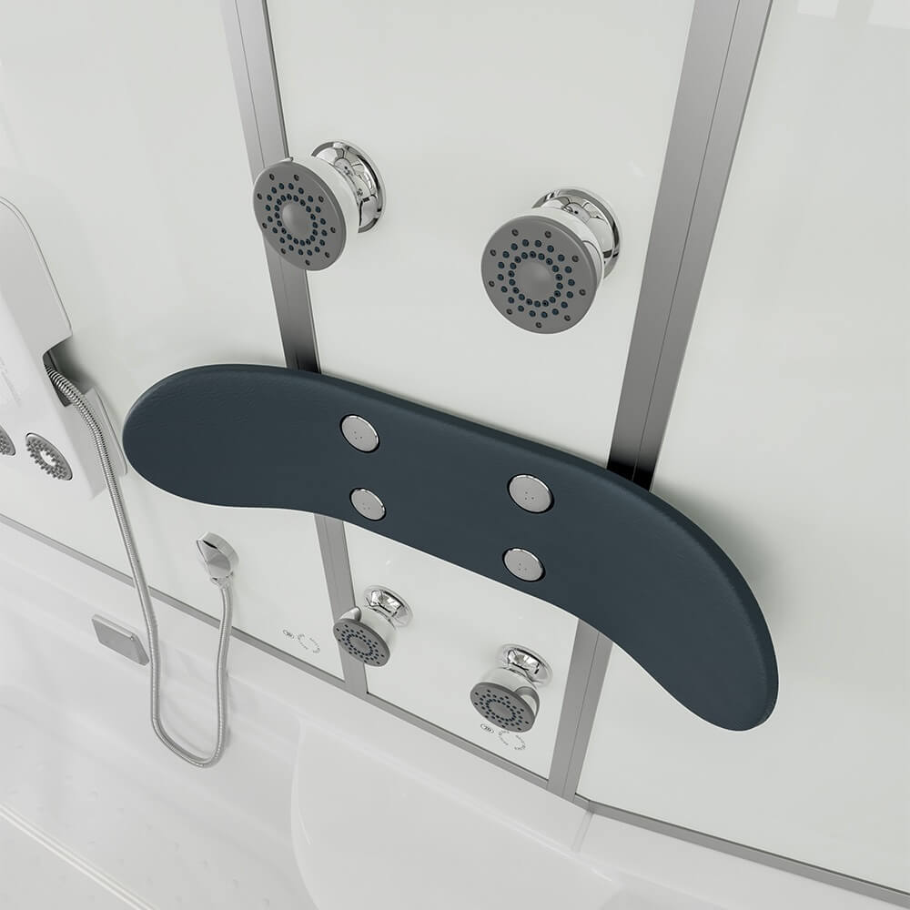 Duschkabine mit Badewanne - 170 x 90 Weiß Links