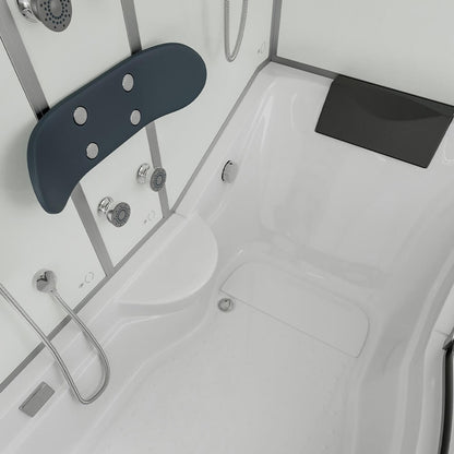 Duschkabine mit Badewanne - 170 x 90 Weiß Links