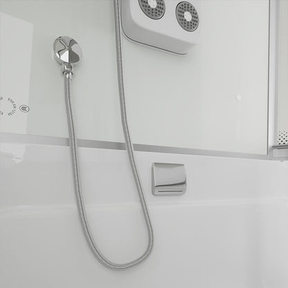 Duschkabine mit Badewanne - 170 x 90 Weiß Rechts