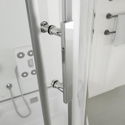 Duschkabine mit Badewanne - 170 x 90 Weiß Rechts