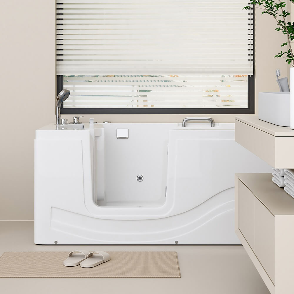 Seniorenbadewanne liegend mit Whirlpoolfunktion - 153 x 76 cm Links