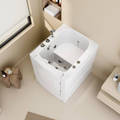 Seniorenbadewanne sitzend mit Whirlpoolfunktion - 85 x 95 cm Rechts