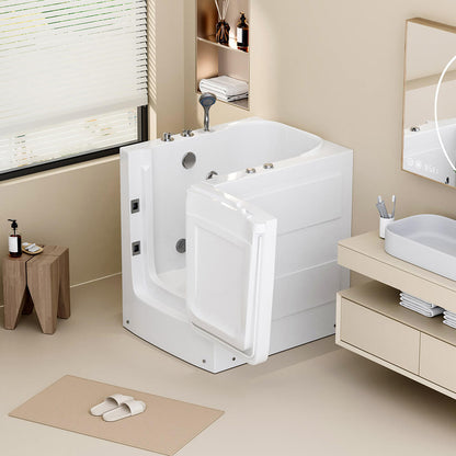 Seniorenbadewanne sitzend mit Whirlpoolfunktion - 85 x 95 cm Rechts