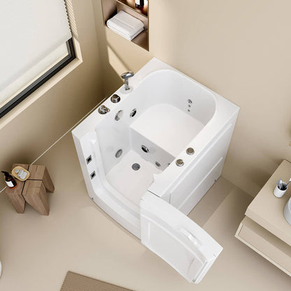 Seniorenbadewanne sitzend mit Whirlpoolfunktion - 85 x 95 cm Rechts