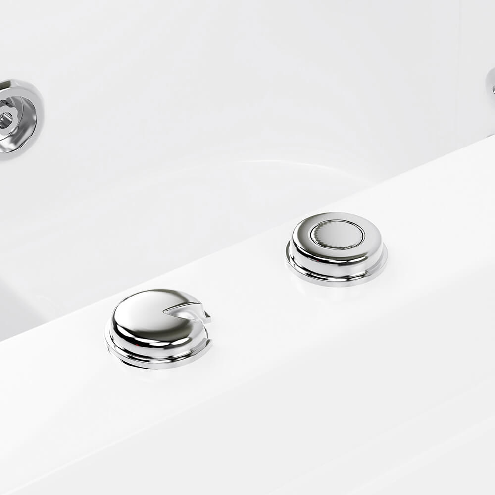 Seniorenbadewanne sitzend mit Whirlpoolfunktion - 85 x 95 cm Rechts