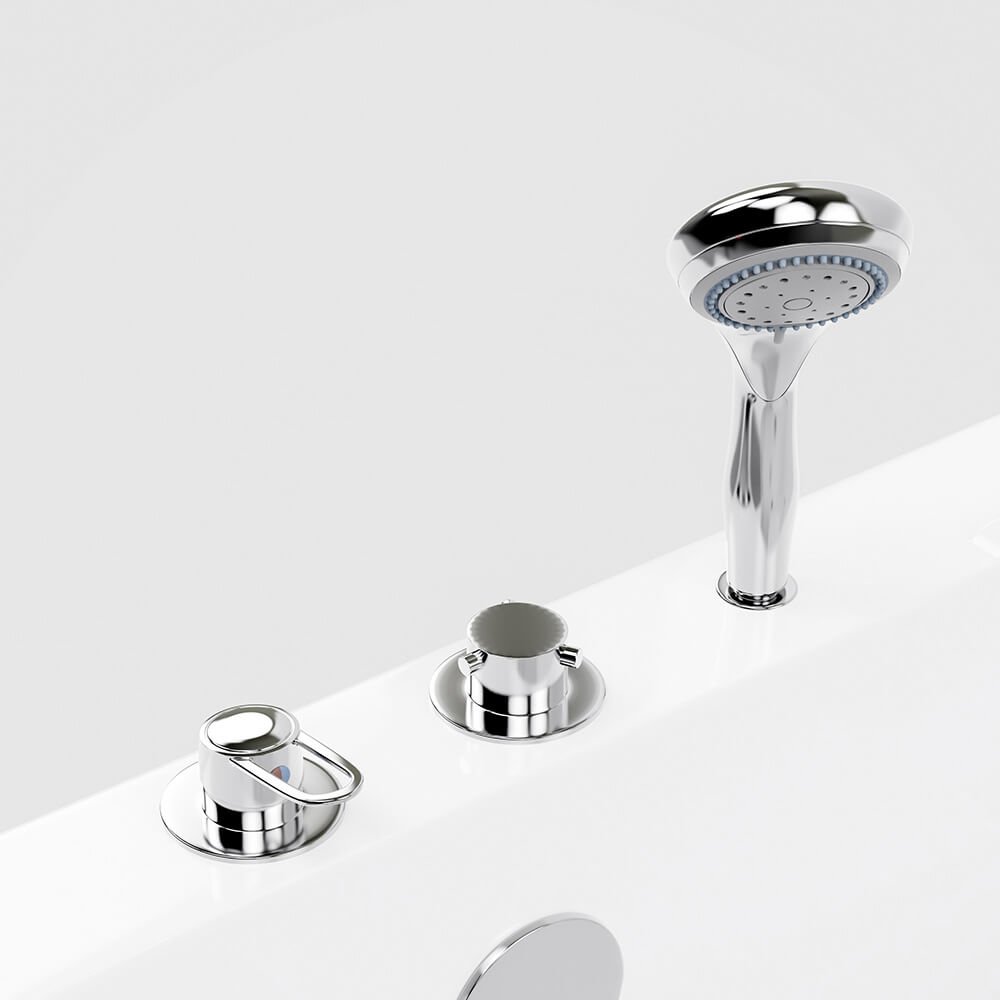 Seniorenbadewanne sitzend mit Whirlpoolfunktion - 85 x 95 cm Rechts