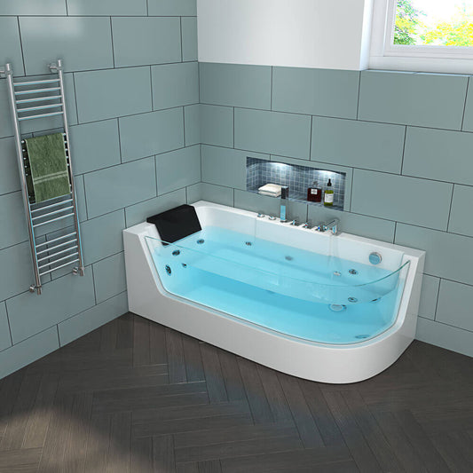 Whirlpool Badewanne mit Lichttherapie - 170 x 80 cm