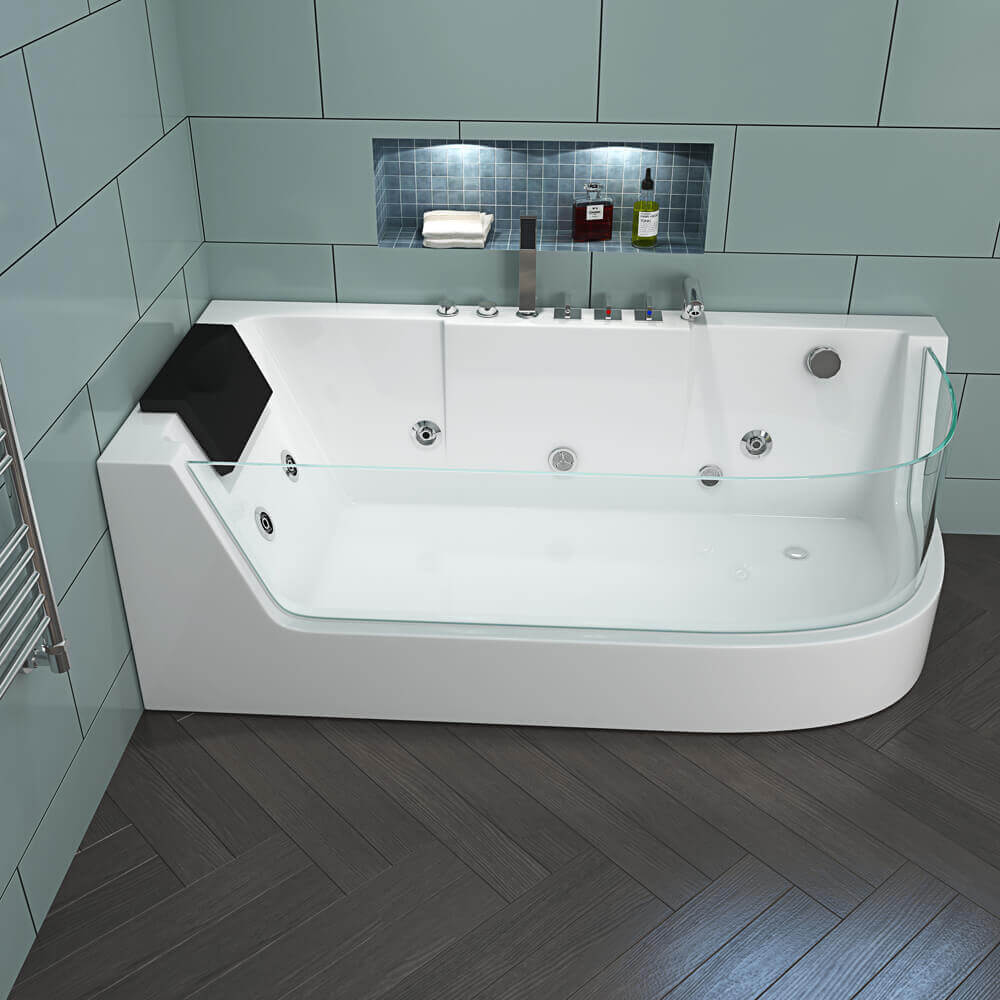 Whirlpool Badewanne mit Lichttherapie - 170 x 80 cm
